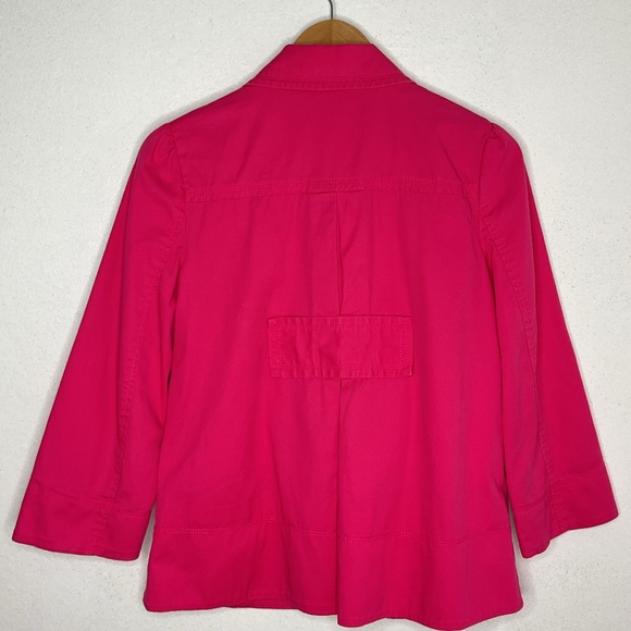RARE Juicy Couture Fuchsia Trench Coat Vintage 3/4 Sleeve Style Vintage Y2K, S - Picture 6 of 13